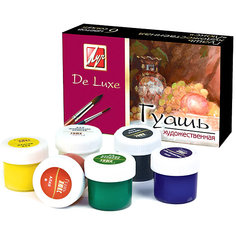 Гуашь Луч "De Luxe" художественная, 6 цветов