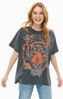 Серая хлопковая футболка оверсайз Wrangler