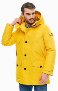 Желтый зимний пуховик с капюшоном Storm Parka Woolrich