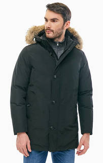 Черный зимний пуховик с меховой отделкой South Bay Parka Woolrich