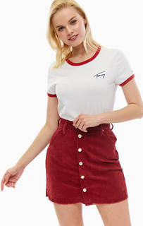 Хлопковая футболка с контрастными вставками Tommy Jeans