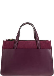 Фиолетовая сумка из гладкой кожи с замшевыми вставками Gianni Chiarini