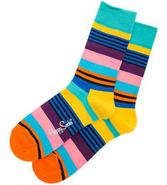 Хлопковые носки в полоску Happy Socks