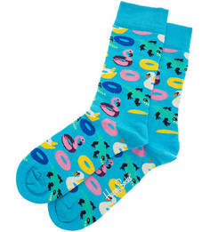 Голубые носки из хлопка Happy Socks