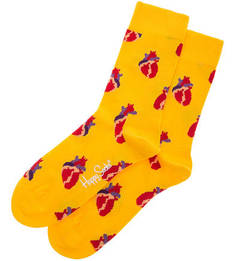 Хлопковые носки желтого цвета Happy Socks