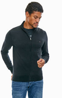 Хлопковый однотонный кардиган на молнии Tommy Hilfiger