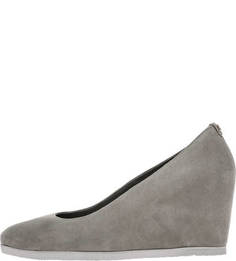 Серые замшевые туфли на танкетке Högl