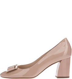 Бежевые лаковые туфли с круглым носом Högl