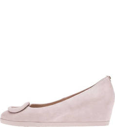 Розовые замшевые туфли на танкетке Högl