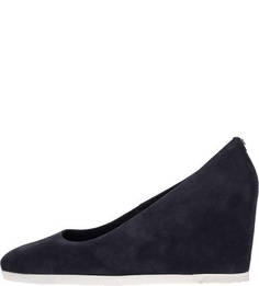 Синие замшевые туфли на танкетке Högl