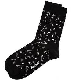 Хлопковые носки черного цвета Happy Socks