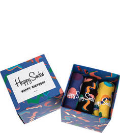Комплект из трех пар разноцветных хлопковых носков Happy Socks