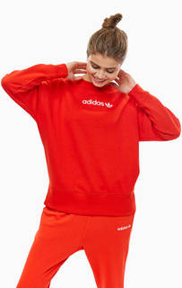 Красный свитшот с логотипом бренда Adidas Originals