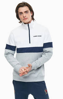 Синий свитшот с высоким воротом на молнии Tommy Jeans