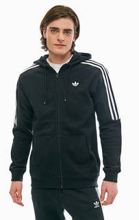Черная толстовка из хлопка с капюшоном Adidas Originals