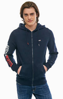 Синяя толстовка из хлопка на молнии Tommy Jeans