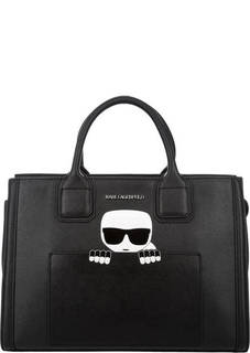 Сумка из сафьяновой кожи с короткими ручками Karl Lagerfeld