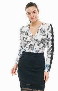 Блуза из вискозы с кружевными вставками Comma