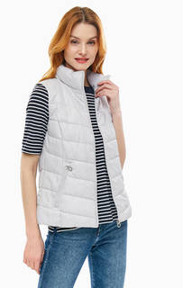 Утепленный серый жилет с высоким воротом S.Oliver