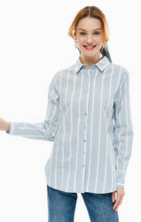 Хлопковая рубашка в полоску на пуговицах Ichi