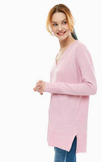 Розовый джемпер оверсайз с треугольным вырезом Ichi