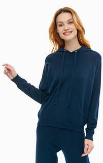 Джемпер синего цвета с капюшоном Ichi