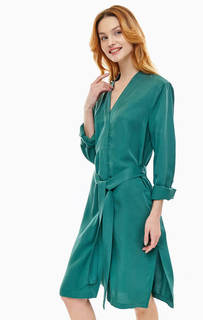 Однотонное платье-рубашка на кнопках с поясом Ichi