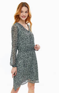 Миди-платье с животным принтом и расклешенной юбкой Ichi