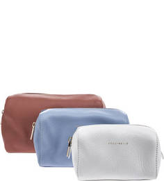 Набор из трех кожаных косметичек Travel Items Coccinelle