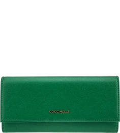 Кожаный кошелек с двумя отделами для купюр Metallic Saffiano Coccinelle