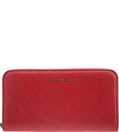 Кожаный кошелек на молнии Metallic Saffiano Coccinelle