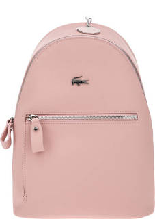 Розовый рюкзак с логотипом бренда Lacoste