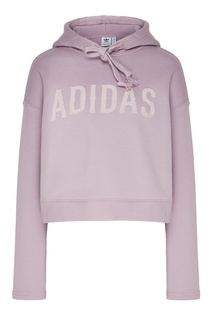 Сиреневое кроп-худи с логотипом Adidas