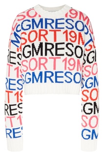 Укороченный джемпер с надписями Msgm