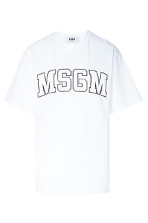 Футболка с контрастным логотипом Msgm