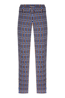 Синие брюки с геометрическим принтом Prada