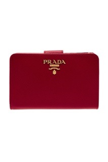 Красный кошелек из сафьяновой кожи Prada