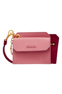 Розовый кожаный брелок Pradamalia