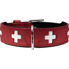 Ошейник Hunter Collar Swiss 47 (38-43,5см) кожа красный/черный для собак