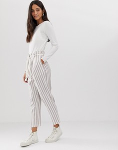 Суженные книзу брюки в полоску с веревочным поясом ASOS DESIGN - Мульти
