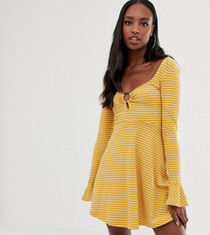 Короткое приталенное платье в рубчик с открытой спиной ASOS DESIGN Tall - Мульти
