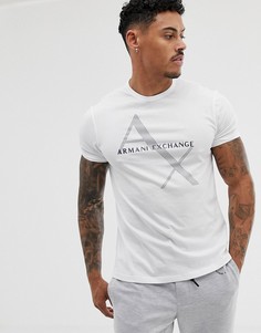 Белая футболка с большим логотипом Armani Exchange - Белый
