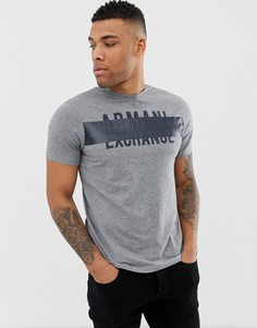 Серая футболка с прорезиненным логотипом Armani Exchange - Серый
