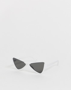 Пластиковые солнцезащитные очки в полуоправе ASOS DESIGN - Белый
