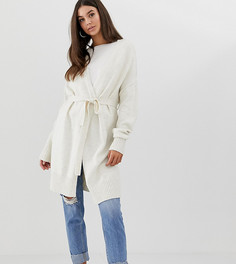 Длинный кардиган с поясом ASOS DESIGN Tall - Светло-бежевый