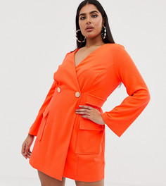 Двубортное платье ASOS DESIGN Curve - Оранжевый