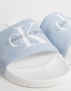 Шлепанцы из ткани шамбре Calvin Klein Viggo - Серый
