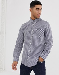 Приталенная рубашка в клеточку Ben Sherman - Темно-синий