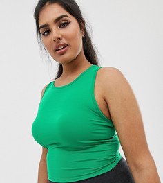 Укороченная майка ASOS 4505 Curve - Зеленый
