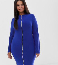 Синее облегающее платье на молнии Fashionkilla - Красный